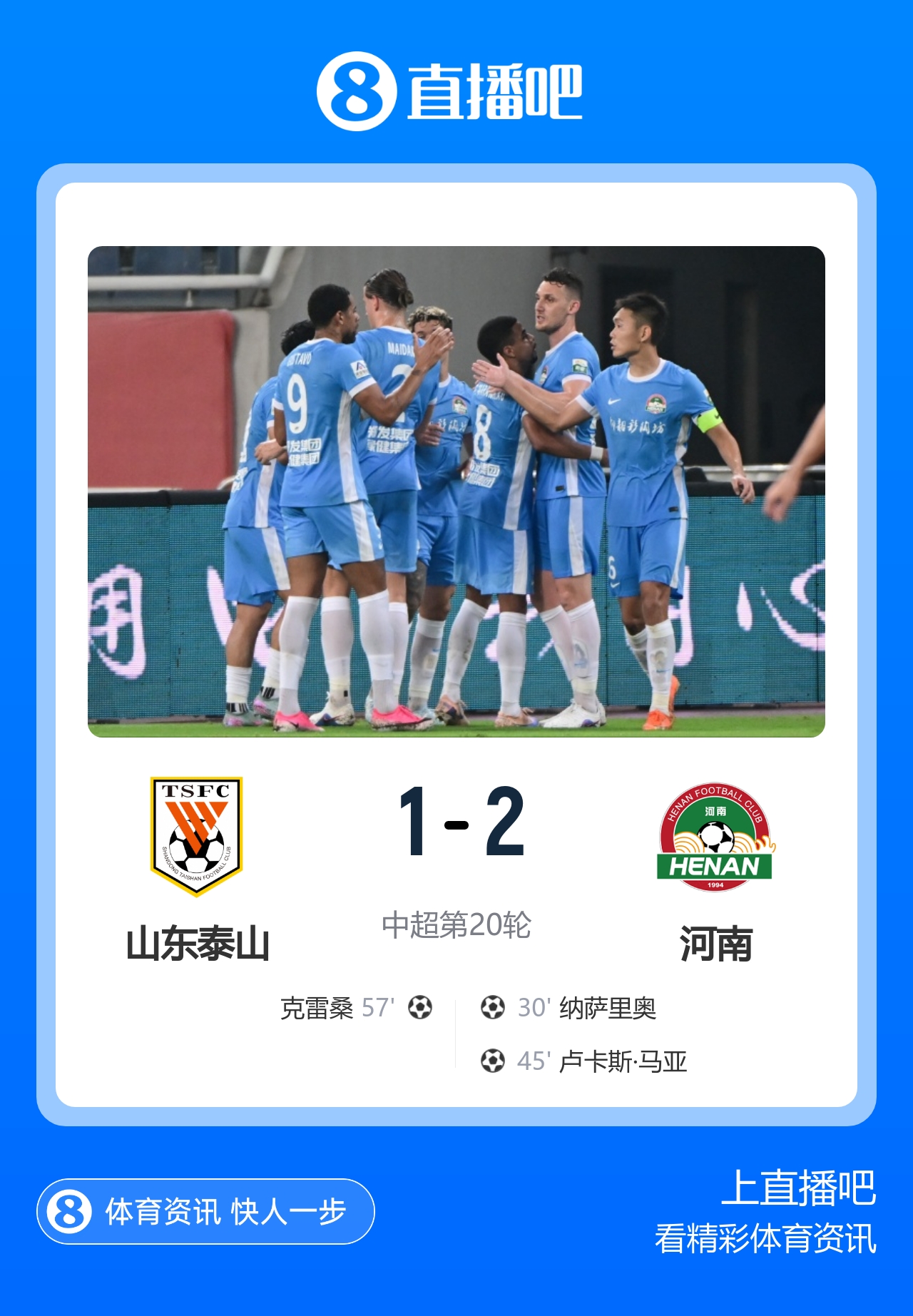 纳萨里奥传射破17年魔咒 河南客场2-1力擒泰山