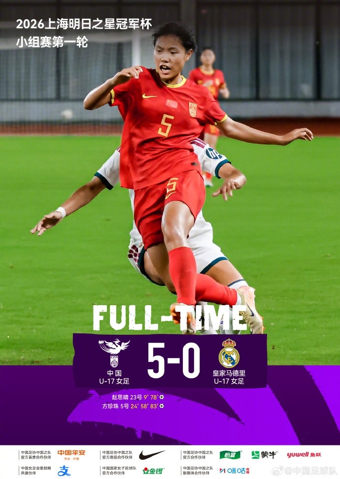 中国U17女足5-0皇马U17,客队实为2026-27赛季U19主力班底 中国U17女足5-0皇马U17,客队实为2026-27赛季U19主力班底